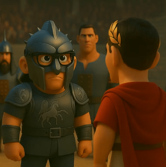 AI Historical Arena Animation – Warrior Courage Scene